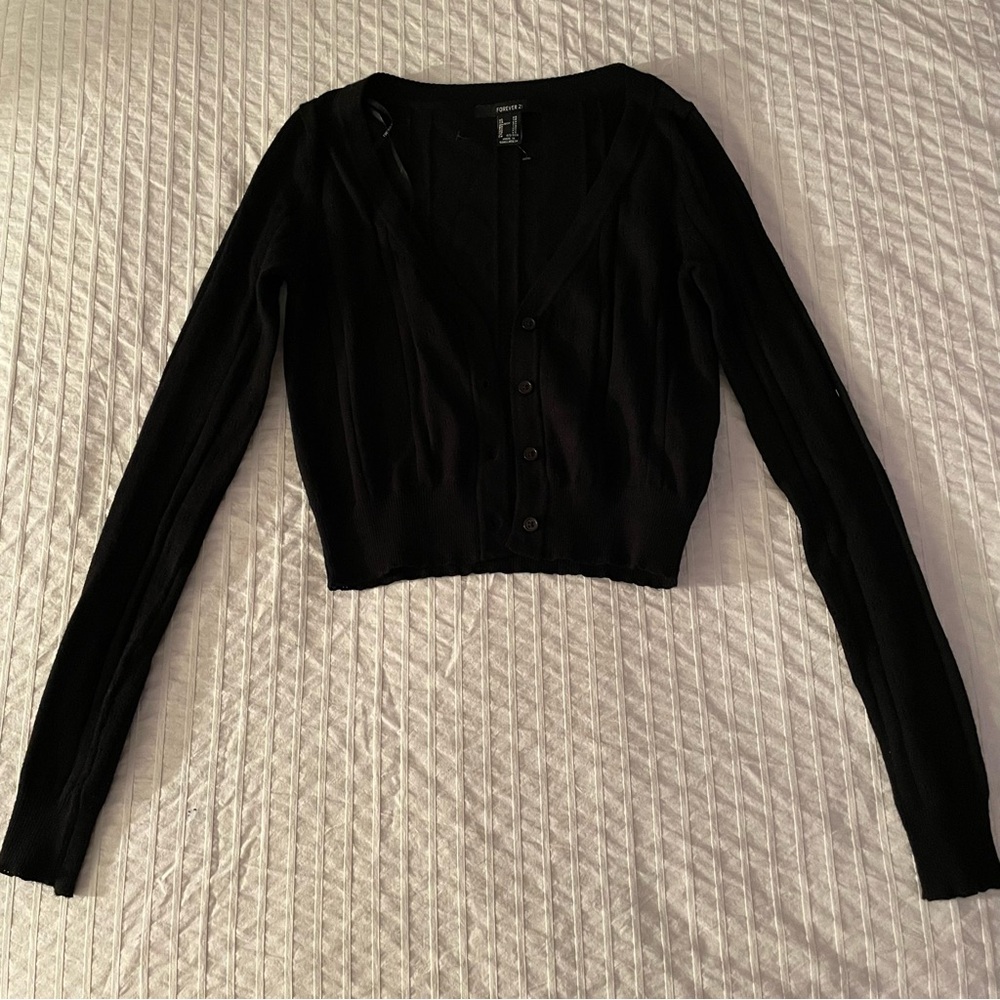 Black Button-Up Cardigan